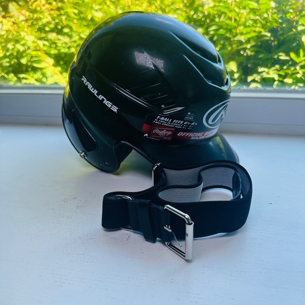 Rawlings T-Ball Batting Helmet Black MLB Official CFTBH-R1 with Adjustable Belt